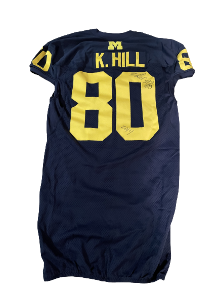 Khalid Hill SIGNED 2014 Michigan Football Game Worn Jersey