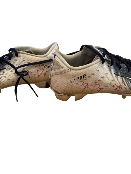 Kyle Dugger Signed Game Worn Cleats (12/20/20) - Photo Matched