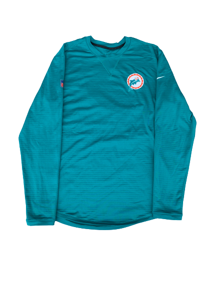 Miami Dolphins "Waffle" Retro Logo Crew Neck Sweatshirt (Size M)