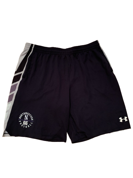 Nik Urban Northwestern Football Team Issued Shorts with Number (Size XXL)