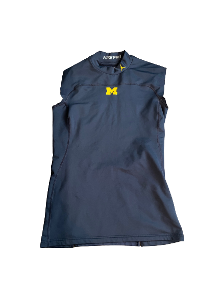 Quinn Nordin Michigan Football Team Issued Hand-Cut Turtleneck Tank (Size L)