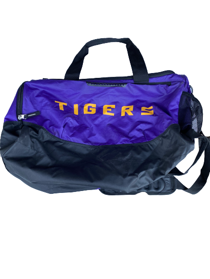 Garrett Brumfield LSU Football Team Issued Travel Duffel Bag