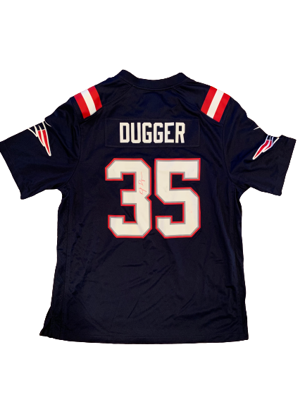 Kyle Dugger New England Patriots Signed Replica Jersey (Size XL)