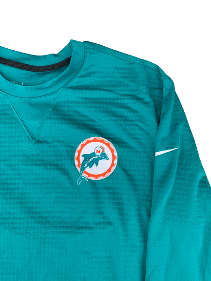 Miami Dolphins "Waffle" Retro Logo Crew Neck Sweatshirt (Size M)