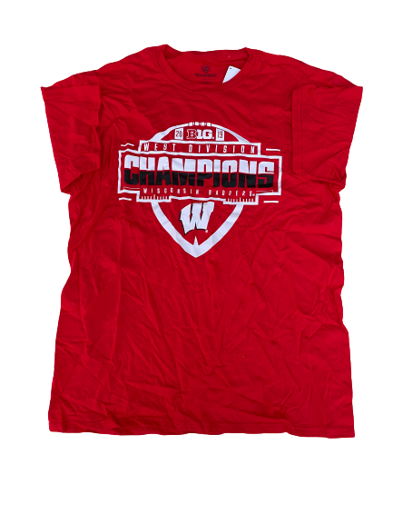 Zach Hintze Wisconsin Football "2019 B1G West Division Champions" T-Shirt (Size L)