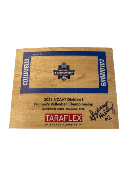 Sydney Hilley Wisconsin Volleyball SIGNED 2021 National Championship Replica Floor Piece