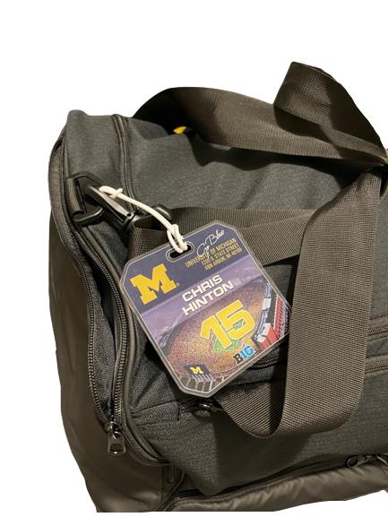 Chris Hinton Michigan Football Travel Duffel Bag with PLAYER TAG