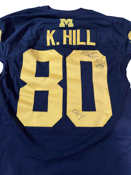 Khalid Hill SIGNED 2014 Michigan Football Game Worn Jersey