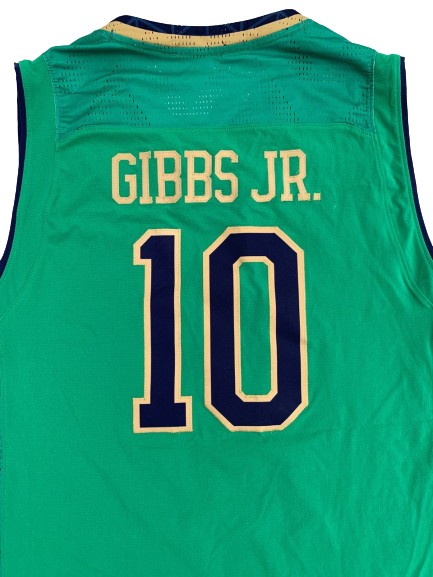 T.J. Gibbs Notre Dame Basketball Game Worn Jersey (Size L)