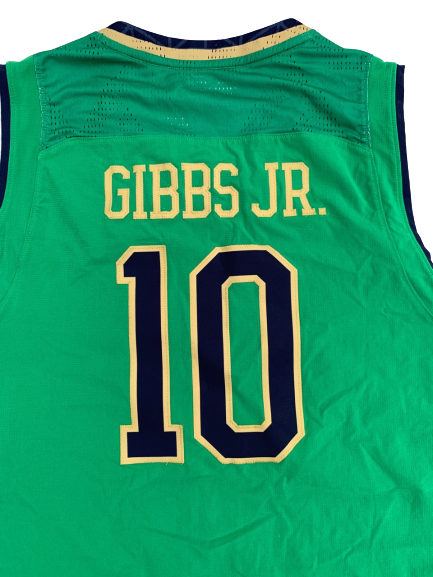 T.J. Gibbs Notre Dame Basketball Game Worn Jersey (Size L)
