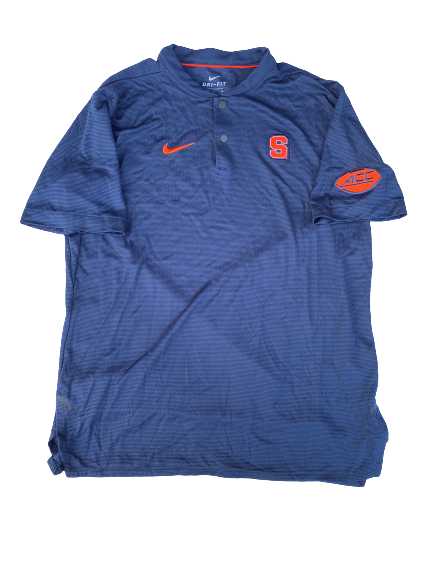 Chris Fredrick Syracuse Football Team Issued Polo Shirt with ACC Patch (Size M)