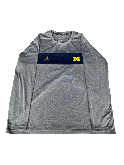 Stephen Spanellis Michigan Football Team Issued Long Sleeve Shirt with Number on Back (Size 3XL)
