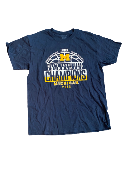 Zavier Simpson Michigan Basketball 2018 B1G 10 Champions T-Shirt (Size L)