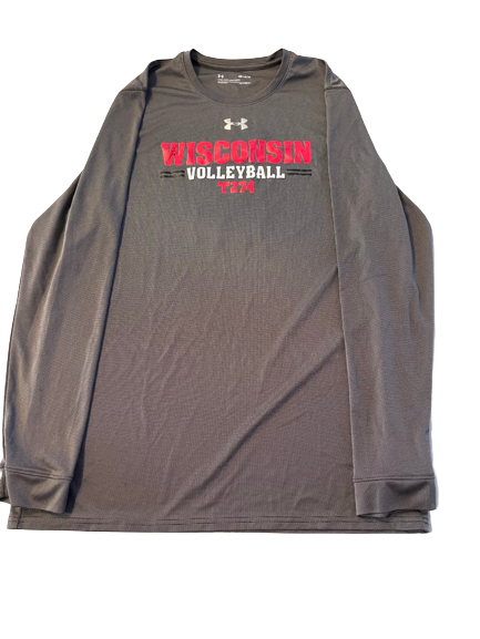Sydney Hilley Wisconsin Volleyball SIGNED Long Sleeve Practice Shirt with Number on Back (Size M)