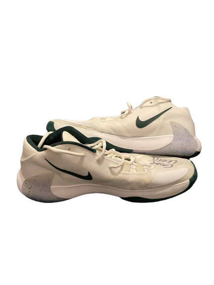 Gabe Brown Michigan State Basketball Player Exclusive SIGNED & INSCRIBED GAME WORN Shoes (Size 14) - Photo Matched