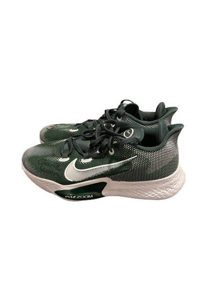 Gabe Brown Michigan State Basketball SIGNED & INSCRIBED GAME WORN Shoes (Size 14) - Photo Matched