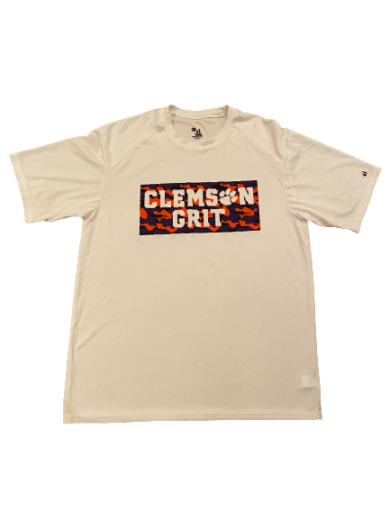 Clyde Trapp Clemson Basketball Player Exclusive "Clemson Grit" T-Shirt (Size L)