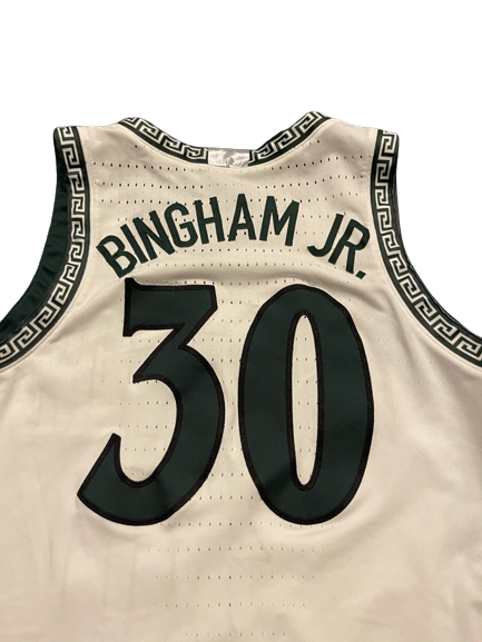 Marcus Bingham Jr. Michigan State Basketball 2019-2020 Game Worn Jersey (Size 46) - Big Ten Regular Season Title Game Photo Matched