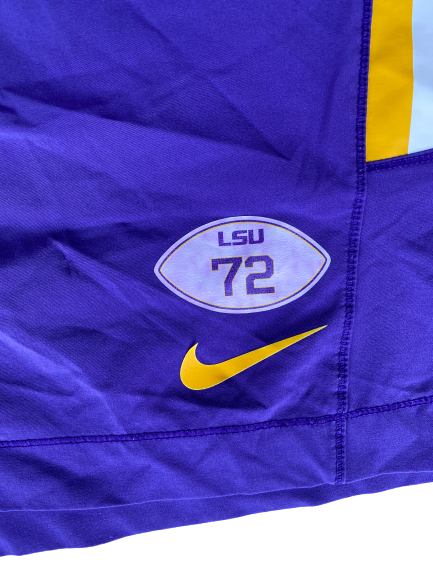 Tyler Shelvin LSU Football Team Issued Shorts (Size XXXXL)