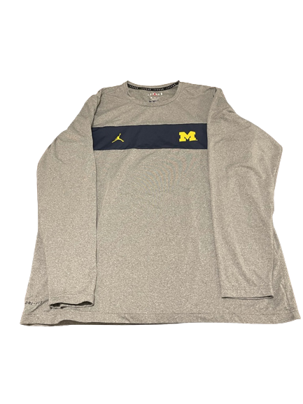 David Ojabo Michigan Football Team Issued Jordan Long Sleeve Pullover with 