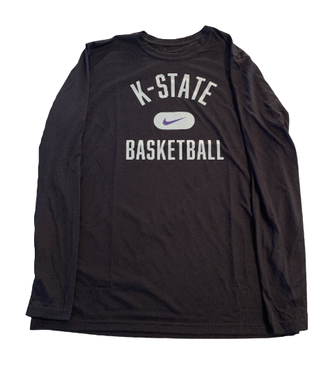 Mike McGuirl Kansas State Basketball Team Issued Long Sleeve Workout Shirt (Size L)