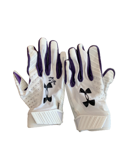 JR Pace Northwestern Football SIGNED Player Exclusive Football Gloves (Size L)