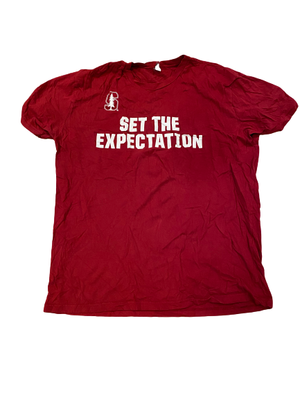 Thomas Schaffer Stanford Football "Set The Expectation" T-Shirt (Size XL)