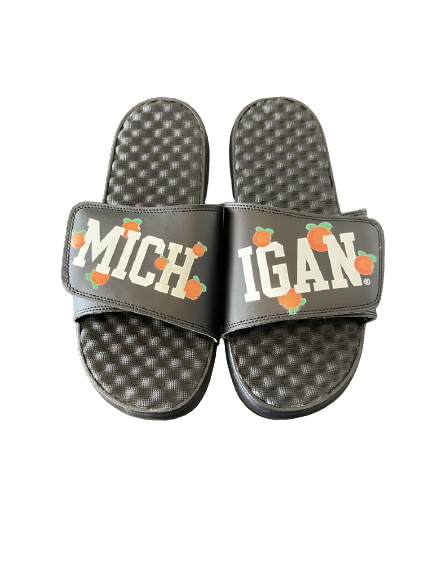 Jordan Whittley Michigan Football Player Exclusive College Football Playoff Orange Bowl Slides (Size 13) - Never Worn