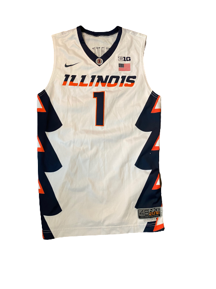 Jaylon Tate Illinois Basketball 2015-2016 Game Worn Jersey (Size 48)