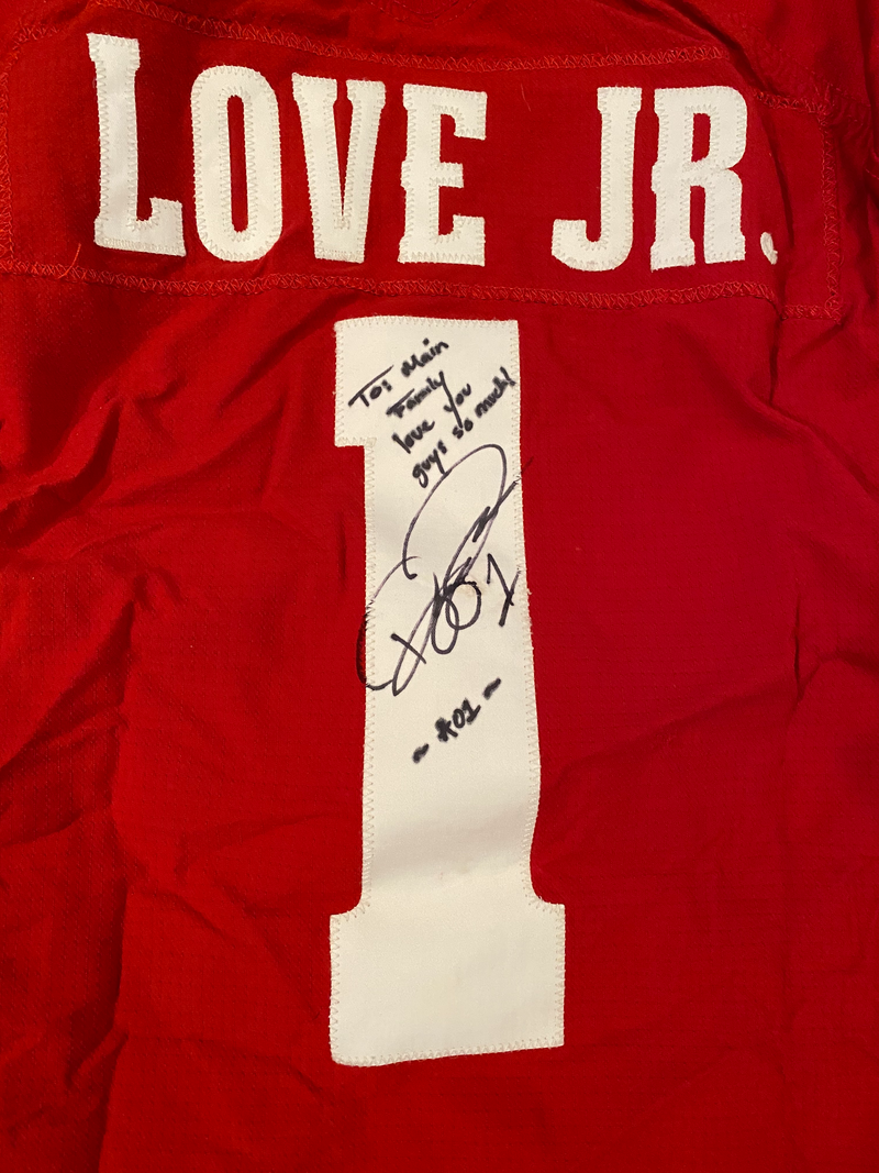 Reggie Love Wisconsin Football Signed and Inscribed Cotton Bowl Jersey (Size 44)