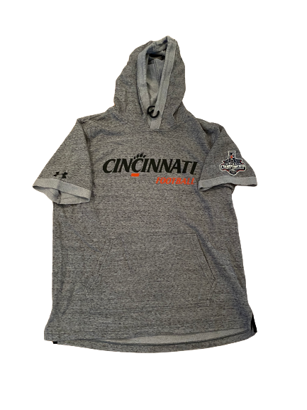Gerrid Doaks Cincinnati Football AAC Football Championship Player-Exclusive Short Sleeve Hoodie (Size L)