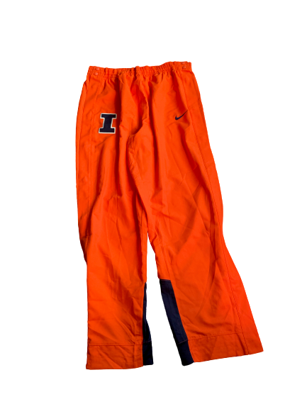 Michael Finke Illinois Basketball Team Exclusive Game Rip-A-Way Warm-Up Pants (Size XXL)