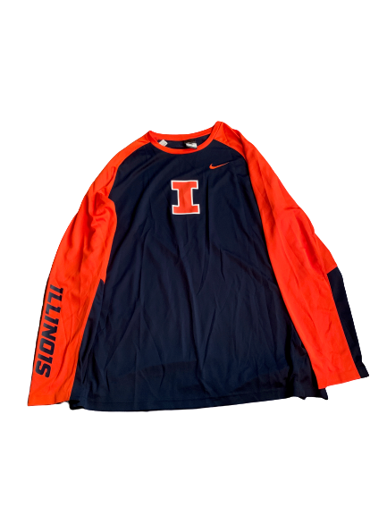 Michael Finke Illinois Basketball Team Exclusive Game Shooting Shirt (Size XXL)