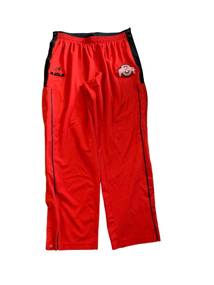 Andre Wesson Ohio State Team Issued Game Snap-Off Warm-Up Sweatpants with Number (Size XL)