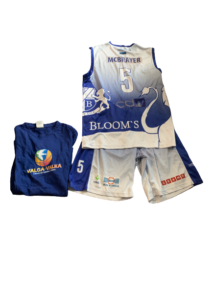 Dupree McBrayer BC Valga-Valka Game Worn Jersey & Shorts + T-Shirt