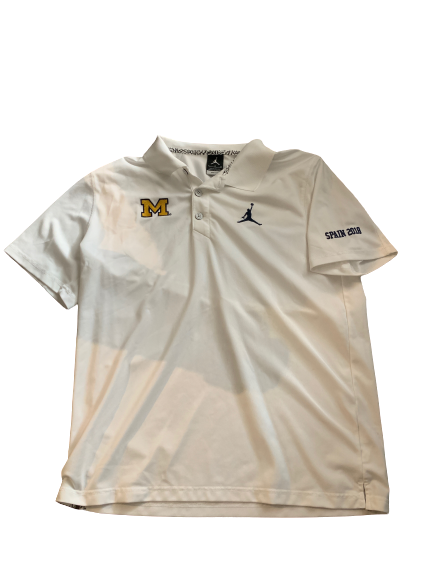 Michigan Basketball Team Exclusive "2018 Spain" Trip Jordan Polo Shirt (Size L)