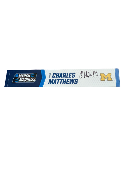 Charles Matthews Signed March Madness Locker Room Nameplate