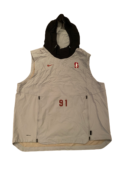 Thomas Schaffer Stanford Football Team Exclusive Sleeveless Hoodie with Number (Size XXL)