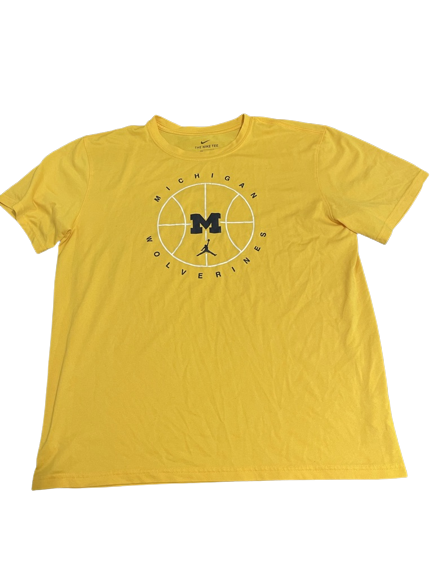 Adrien Nunez Michigan Basketball Team Issued Workout Shirt (Size L)
