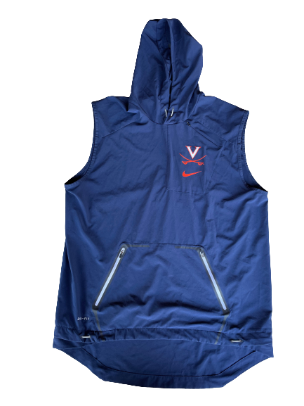 Jay Huff Virginia Basketball Team Issued Sleeveless Hoodie (Size XLT)