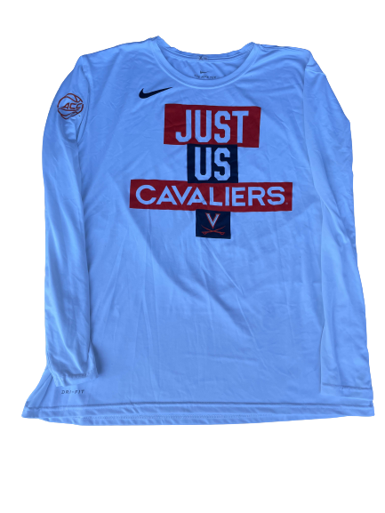 Jay Huff Virginia Basketball Team Issued "Just Us Cavaliers" Long Sleeve Shirt (Size XXL)