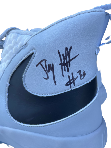 Jay Huff Virginia Basketball SIGNED Game Worn Shoes (Size 17) (11/6/19) - Photo Matched