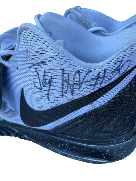Jay Huff Virginia Basketball SIGNED Game Worn Shoes (Size 17) (2019 National Championship Game) - Photo Matched