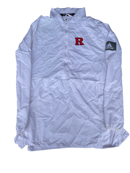 Brendon White Rutgers Football Team Issued Half Zip Pullover (Size XL)
