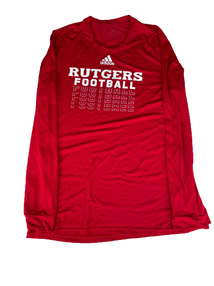 Brendon White Rutgers Football Team Issued Long Sleeve Shirt (Size XL)