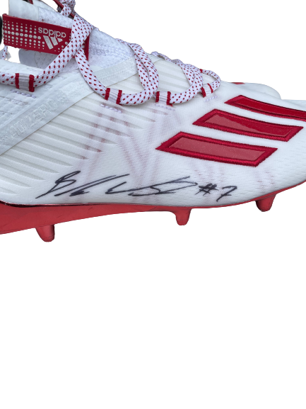 Brendon White Rutgers Football Team Issued Signed Cleats (Size 12)