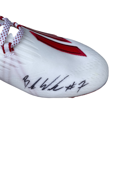 Brendon White Rutgers Football Team Issued Signed Cleats (Size 12)