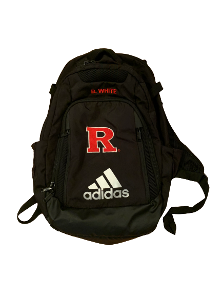 adidas backpack rutgers Brendon White Rutgers Football Team Issued Backpack – The Players Trunk