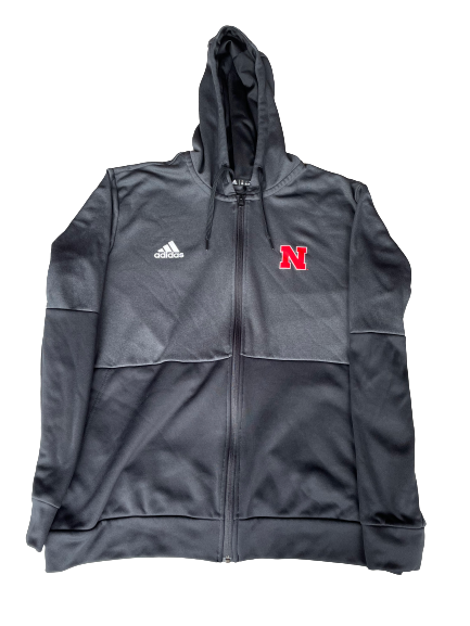 Jack Stoll Nebraska Football Zip Up Jacket With Hood (Size XXL)