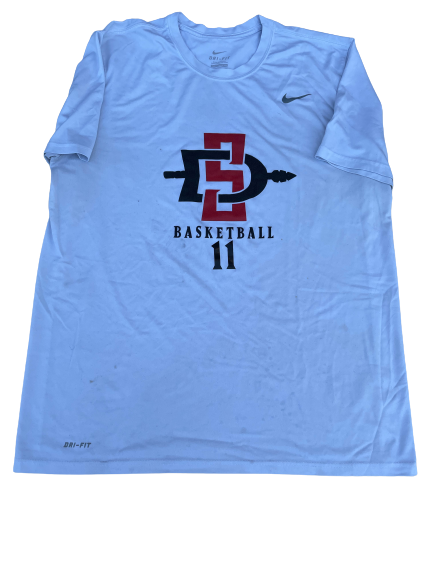 Matt Mitchell San Diego State Basketball Team Issued Workout Shirt With Number (Size XL)